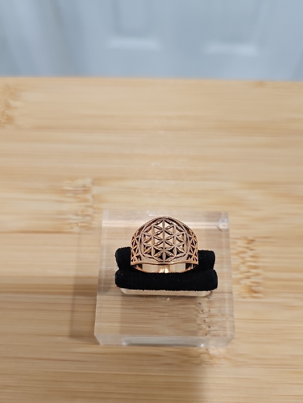 Rose Gold Geometric Dome Ring
